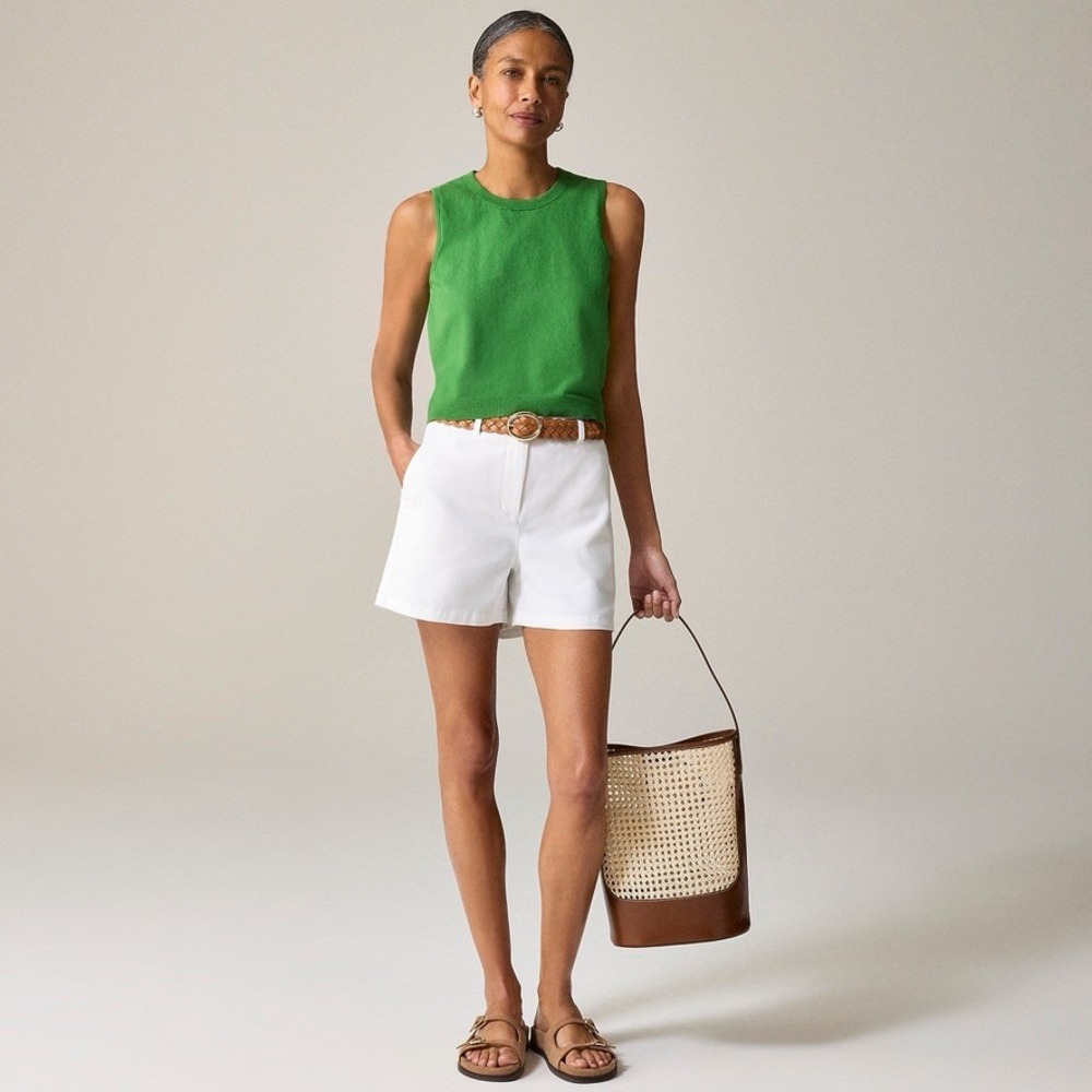 NWT!! J. CREW 4" Heritage Chino Shorts Solid White Casual Preppy Vacation 4